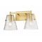 Z-Lite Analia Vanity, 2-Light, 16.5 In.W x 7.5 In.L x 9.25 In.H, Modern Gold/Clear Ribbed 1101-2V-MGLD - alternate 3